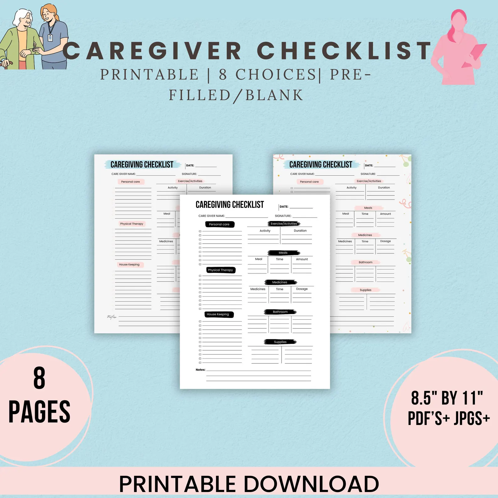 Caregiver Planner | Caregiver Checklist | Home Health Care - Image 2