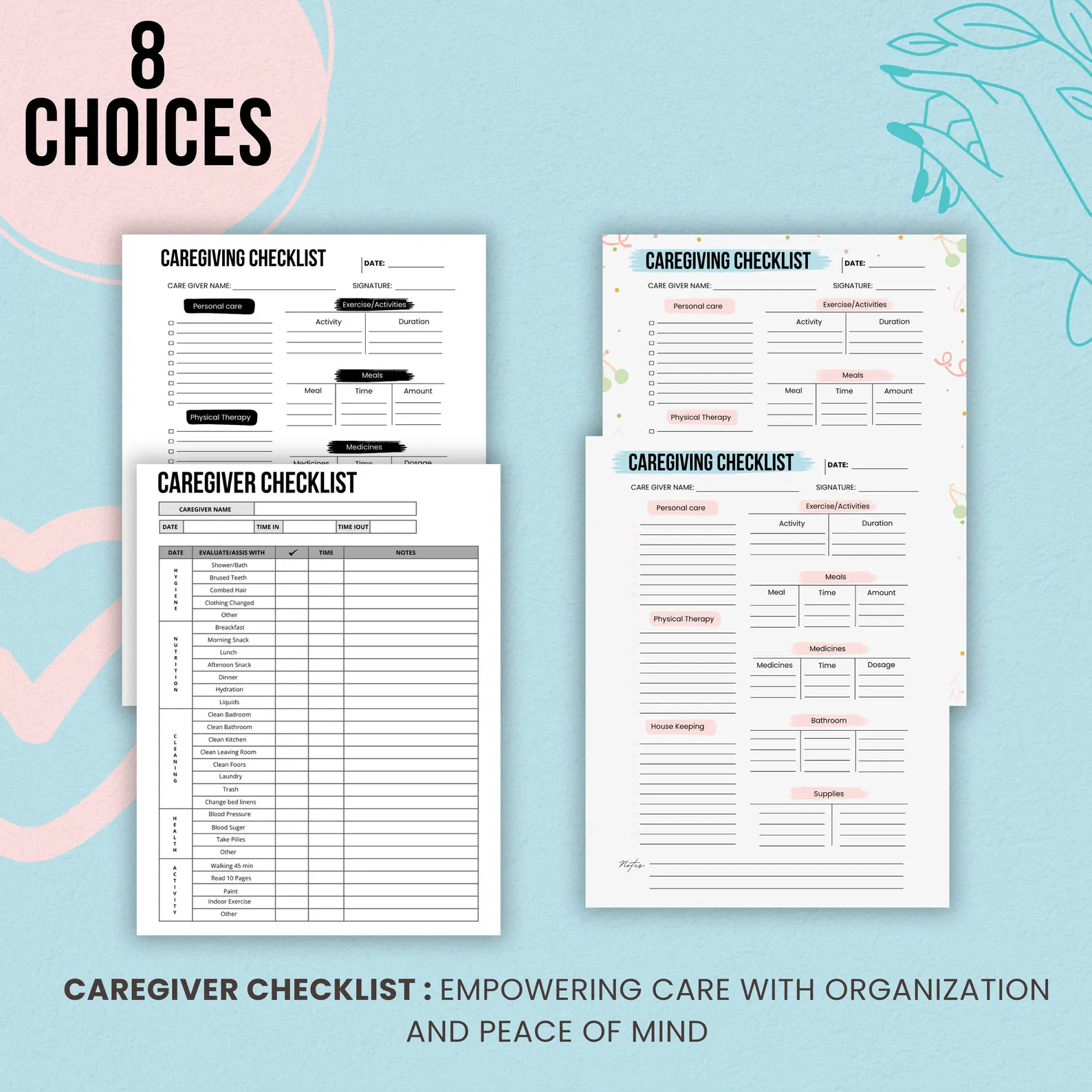 Caregiver Planner | Caregiver Checklist | Home Health Care - Image 3