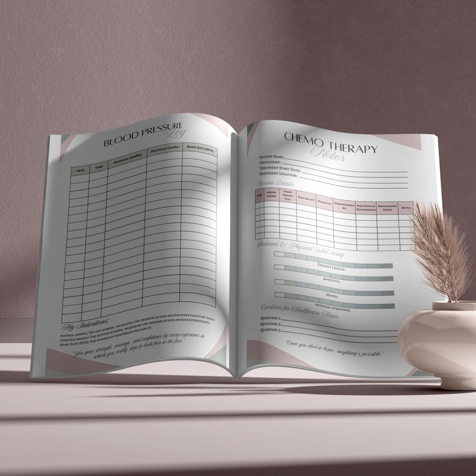 Breast Cancer Journal for Women, Digital Cancer Patient Journal, Cancer Patient Gift - Image 4