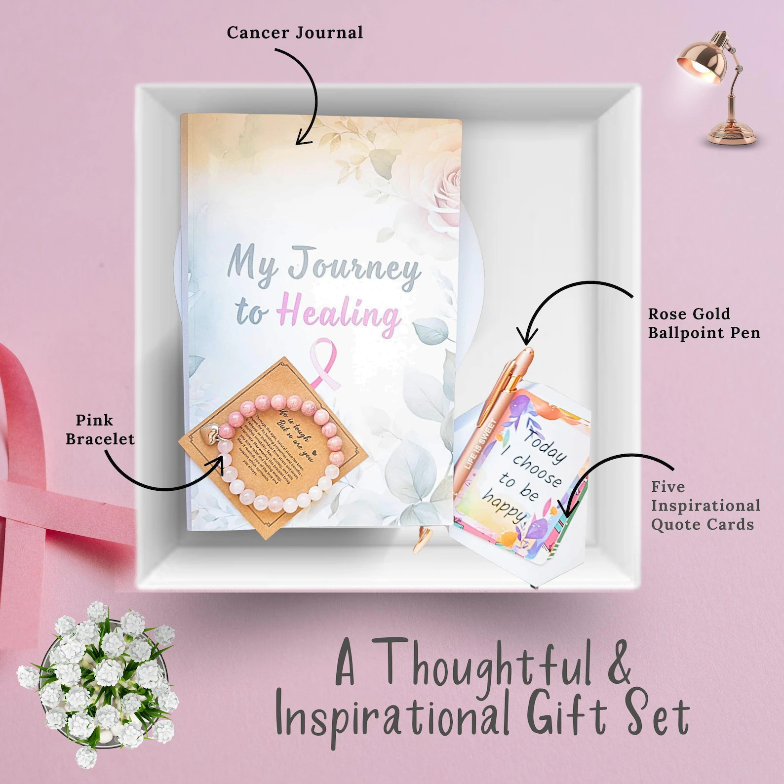 Care Package for Friend, Thinking of You Care Package, Recovery Gift Set for Friend, Breast Cancer Journal for Women - Image 2