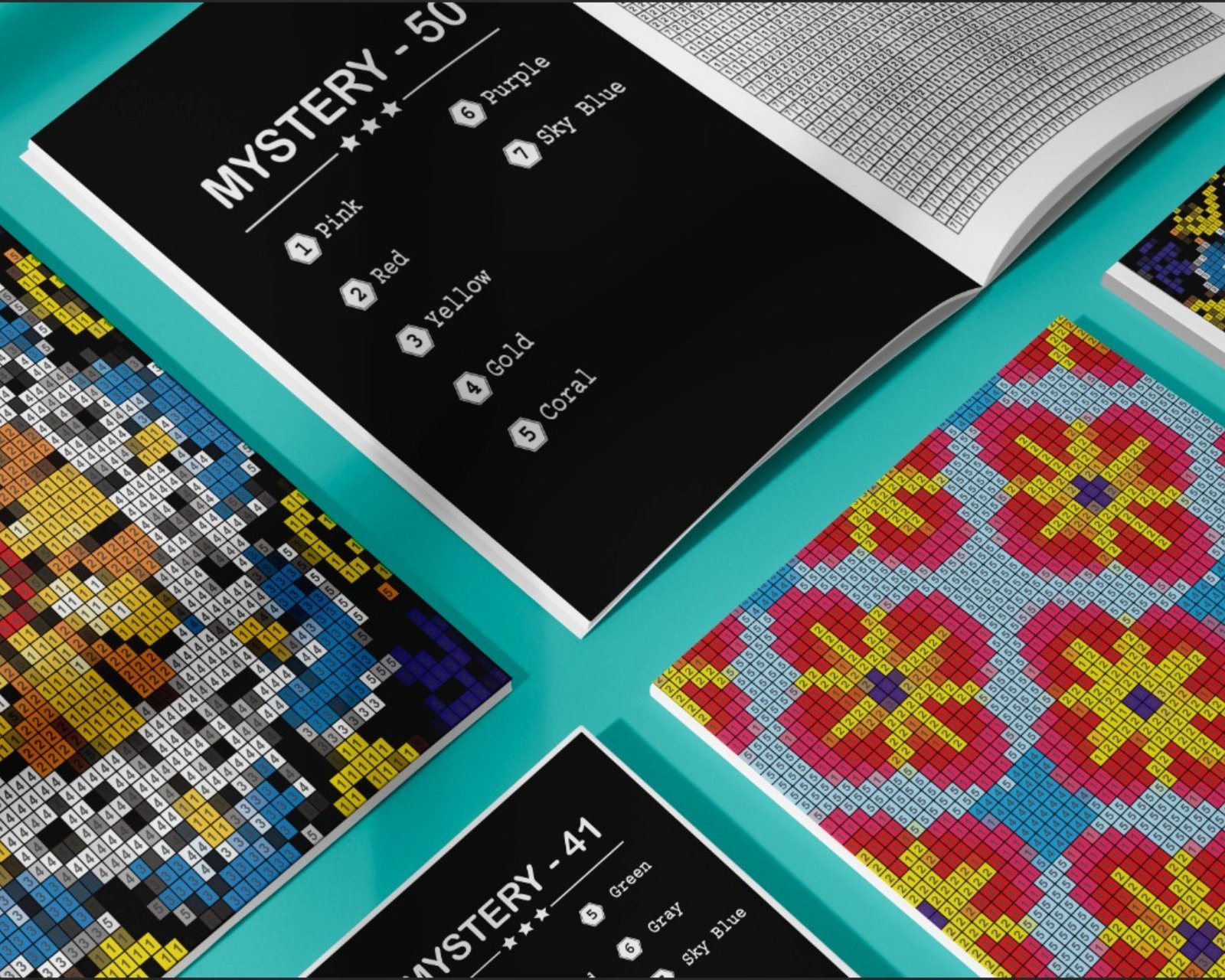 Mystery Mosaic Color by Number Book for Adults – Flowers & Patterns | Relaxing Coloring Book | Hidden Image Puzzle | Color by Numbers Art Gift - Image 5