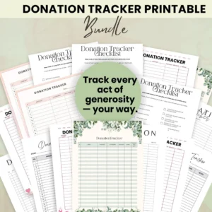 Donation Tracker Printable Bundle | Giving Log