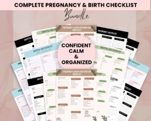 7-in-1 Pregnancy Checklist Bundle: Trimester, Hospital, Birth Plan (PDF Downloadable)