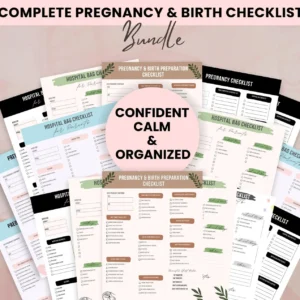 7-in-1 Pregnancy Checklist Bundle: Trimester, Hospital, Birth Plan (PDF Downloadable)