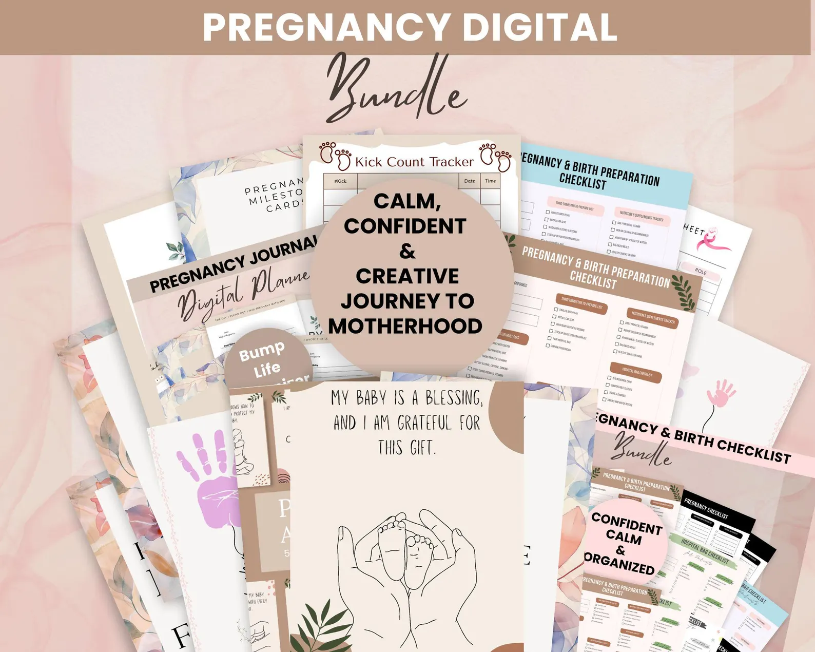 Comprehensive Digital Pregnancy Planner Bundle: Printable Checklists, Trackers, and New Mom Essentials - Image 7